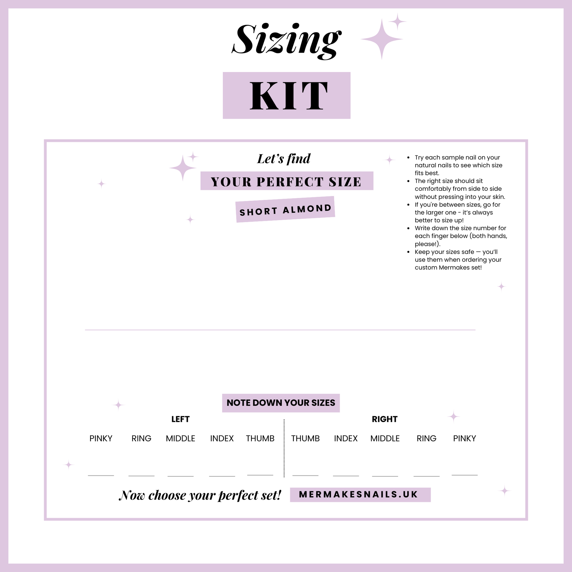 Sizing Kit Short Almond Nail Shape