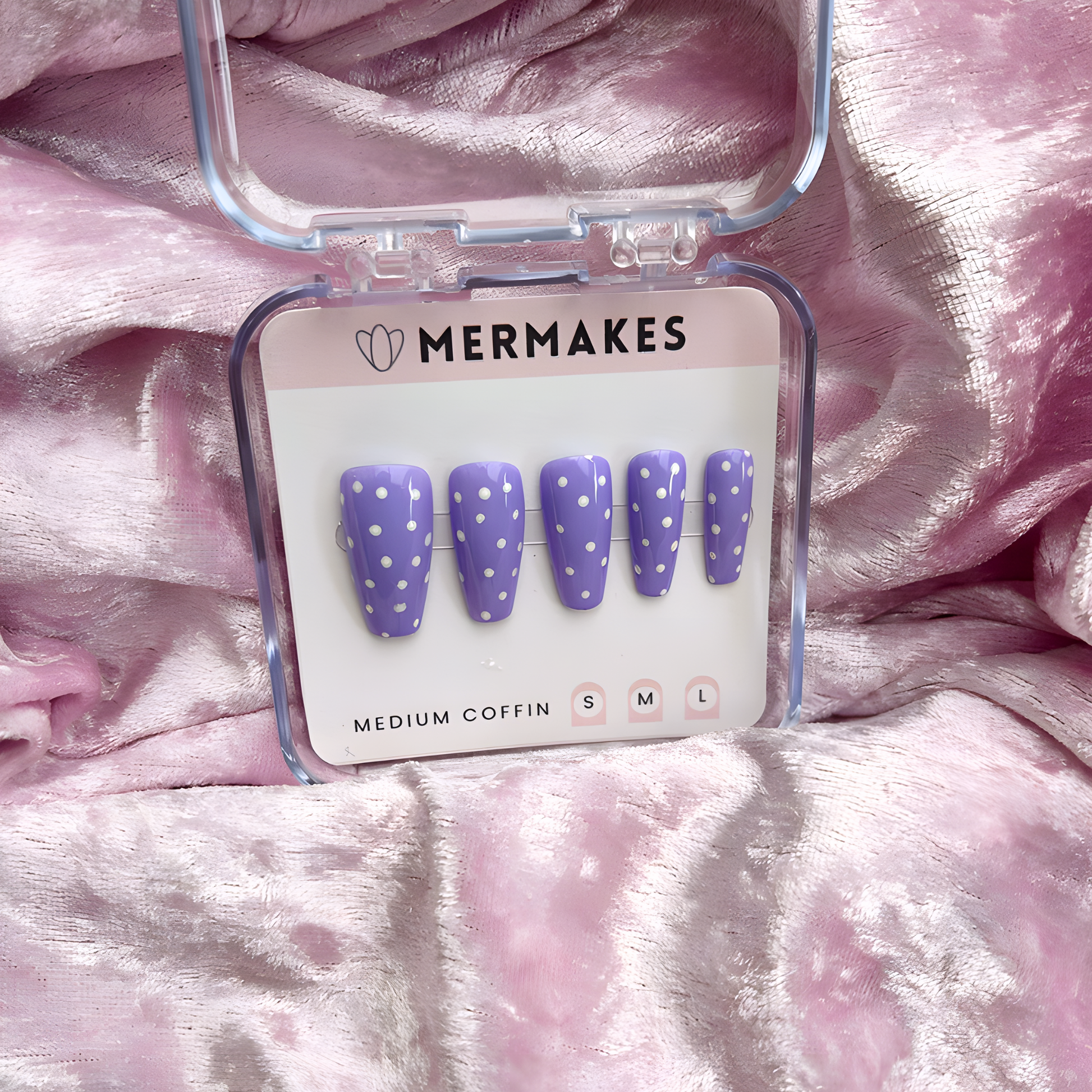 polka dots on lavender nails