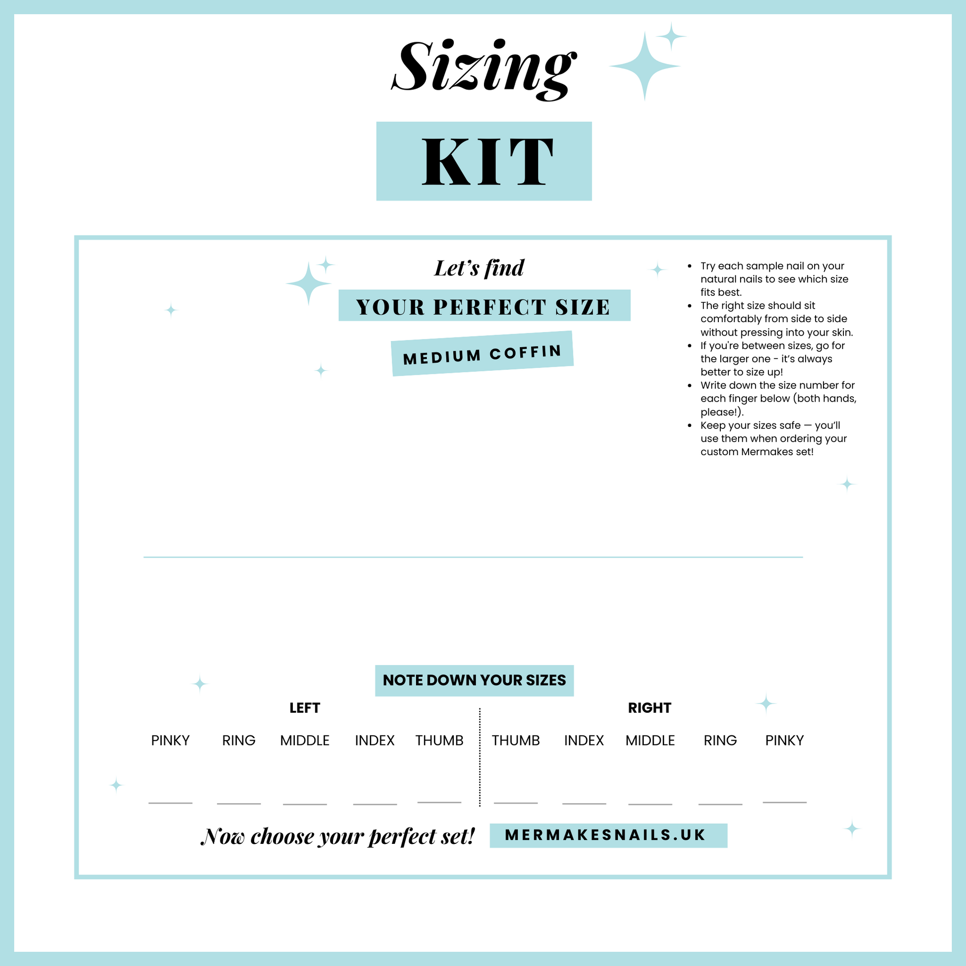 Sizing Kit Medium Coffin Nail Shape